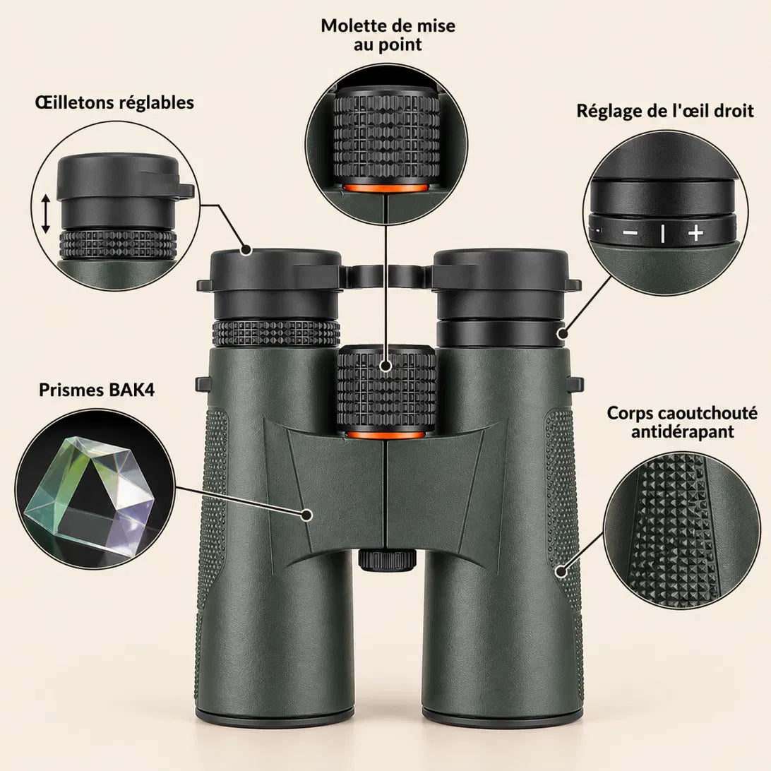 Jumelles 12x42 étanches – Pack Randonnée complet