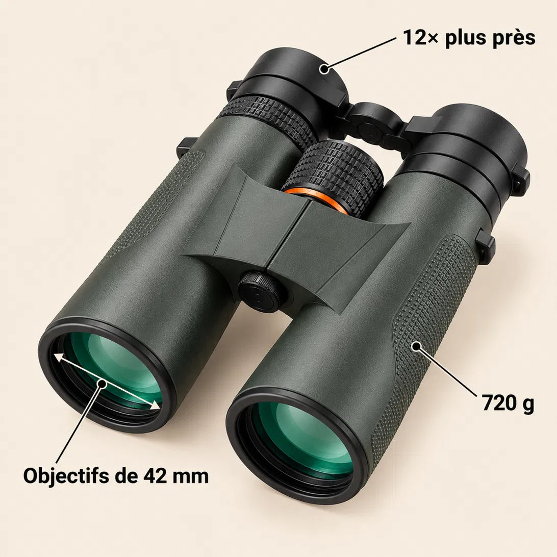 Jumelles 12x42 étanches – Pack Randonnée complet